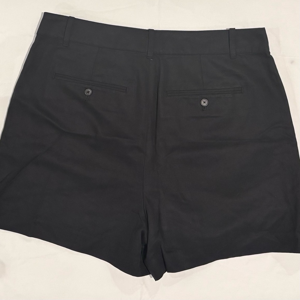 Madewell Pleated High Waist Lyocell/Cotton/Linen Black Shorts Size 14 - Picture 2 of 9